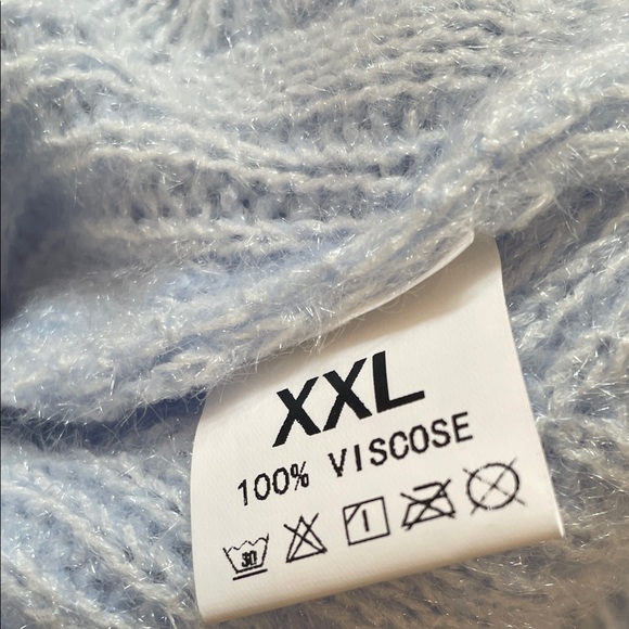 🩵✨🤍 Baby Blue Knit Sweater XXL NWOT - Picture 7 of 8